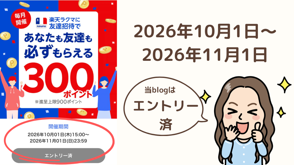 ラクマ招待キャンペーンのエントリー画像
